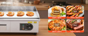 Bild in Galerie-Viewer laden, Amocart Commercial Electric Griddle 50-300°C Adjustable Temp Control, Stainless Steel Countertop Flat Top Grill for Steak Panc