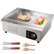 Charger l'image dans la visionneuse de galerie, SucceBuy 21In Commercial Electric Grill Flat Pan Stainless Steel Desktop Griddle Hotplate Teppanyaki Grill w/Temperature Control