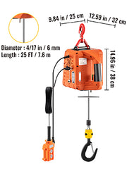 Charger l'image dans la visionneuse de galerie, Amocart 500kg/1100lbs Electric Hoist Winch Portable Crane 25ft Lifting Height Wired Remote Control for Transportation