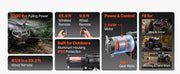 Bild in Galerie-Viewer laden, Amocart 6000LBS Electric Winch 12V ATV/UTV Winch with 49.2ft Synthetic Rope Wireless & Wired Remote Control for Towing Off-Road