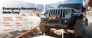 Bild in Galerie-Viewer laden, Amocart 12000 lbs Wireless Electric Winch 12V DC Wired Truck Car Winch with 0.36in x 75.5ft Synthetic Rope for Towing Off-Road