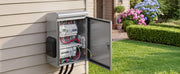 Charger l'image dans la visionneuse de galerie, Amocart Outdoor Electrical Box 20 x 16 x 8 in Stainless Steel Ventilated Electrical Enclosure with Thermostat and Fan, Rain Hood, Hinge Connection, Wall/Pole Mounted