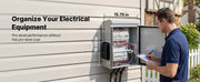 Charger l'image dans la visionneuse de galerie, Amocart Outdoor Electrical Box 20 x 16 x 8 in Stainless Steel Ventilated Electrical Enclosure with Thermostat and Fan, Rain Hood, Hinge Connection, Wall/Pole Mounted