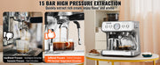 Charger l'image dans la visionneuse de galerie, Amocart Espresso Machine with Grinder 15 Bar Semi-Automatic Espresso Coffee Maker with Milk Frother Steam Wand