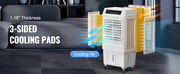 Bild in Galerie-Viewer laden, Amocart Evaporative Air Cooler Oscillating Swamp Cooler with Adjustable 3 Speeds and 12 H Timer Portable for Indoor Outdoor Use