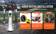 Bild in Galerie-Viewer laden, Amocart 37.77cc Gas-Powered T Post Driver 4-Stroke Engine Gasoline Fence Piling Pounder with 3 Post Driving Head(45/55/88 mm)
