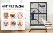Charger l'image dans la visionneuse de galerie, Amocart 64.6" Rolling Metal Ferret Cage Large 4-Tier Critter Nation Cage Small Animal Cage for Rats Hamster Guinea Chinchilla