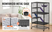 Charger l'image dans la visionneuse de galerie, Amocart 64.6" Rolling Metal Ferret Cage Large 4-Tier Critter Nation Cage Small Animal Cage for Rats Hamster Guinea Chinchilla