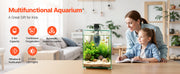 Bild in Galerie-Viewer laden, Amocart Fish Tank Aquarium 2/5Gal Square Ultra-Clear Glass Starter Tank Adjustable 3 Color Lighting Self Cleaning System for Home