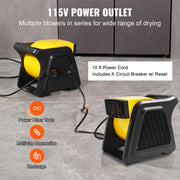 Charger l'image dans la visionneuse de galerie, Amocart Pivoting Utility Fan 600 CFM High Velocity Floor Blower 300° Blowing Angle Air Mover for Drying Cooling Ventilating