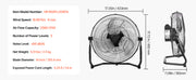 Charger l'image dans la visionneuse de galerie, Amocart Floor Fans 3 Speeds High Velocity Heavy Duty Industrial Fan 4800 CFM 360° Adjustable Tilt for Gym Home Commercial Shop
