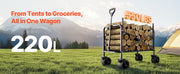 Bild in Galerie-Viewer laden, Amocart Collapsible Folding Wagon 550lb Load,220L Wagon Cart Converts to Bench Utility Wagon with Adjustable Handle for Camping