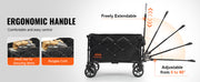 Charger l'image dans la visionneuse de galerie, Amocart Collapsible Folding Wagon Beach Wagon Cart with All-Terrain Wheels Drink Holder Sport Wagon for Camping Shopping Garden