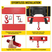 Bild in Galerie-Viewer laden, Amocart Forklift Lifting Hoist Swivel Hook Mobile Crane 4400 lbs 2 Ton Lift Mobile Crane Attachments for Garage Workshop