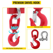 Bild in Galerie-Viewer laden, Amocart Forklift Lifting Hoist Swivel Hook Mobile Crane 4400 lbs 2 Ton Lift Mobile Crane Attachments for Garage Workshop