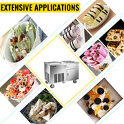 Charger l'image dans la visionneuse de galerie, Amocart Commercial Fried Ice Cream Roll Machine w/ 6 Buckets Single Square Pan Stainless Steel Home Ice Cream Porridge Maker