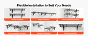 Bild in Galerie-Viewer laden, Amocart 2-Tier Wall Mounted Garage Shelving Unit with Hooks 24 x 48in 260lbs Per Shelf Floating Storage Metal Rack for Home