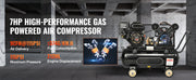 Charger l'image dans la visionneuse de galerie, Amocart 7HP/15HP Gas Power Air Compressor 10/20/30 Gallon Air Compressor Tank 115PSI Max Pressure for Construction Workshop