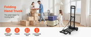 Charger l'image dans la visionneuse de galerie, Amocart 290LBS Folding Hand Truck Collapsible Luggage Cart with 4 Wheels & Expandable Base Platform Dolly for Cargo Moving
