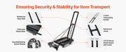 Charger l'image dans la visionneuse de galerie, Amocart Folding Hand Truck 500 lbs Load Capacity Collapsible Luggage Cart with 6 Wheels 2 Elastic Ropes & Expandable Base Black
