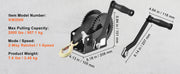 Charger l'image dans la visionneuse de galerie, Amocart Hand Winch Boat Trailer Winch Heavy Duty Rope Crank Polyester Strap & Two-Way Ratchet Manual Operated Hand Crank Winch