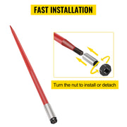 Load image into Gallery viewer, Amocart Hay Spear Bale Spear Capacity Spike Quick Attach Square Hay Red Coated Forks Hex Nut Sleeve for Bucket Tractor Loader