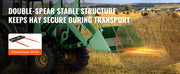 Load image into Gallery viewer, Amocart 49" Hay Spear Bale Spears 3000lbs Loading Capacity Skid Steer Loader Tractor Bucket Attachment with Stabilizer Spears