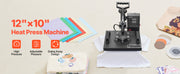 Charger l'image dans la visionneuse de galerie, Amocart 12x10 In Dual Digital Heat Press Machine 650W Swing Away 360 Degree Rotation Transfer Sublimation Printing for T-Shirt