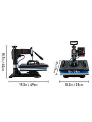 Bild in Galerie-Viewer laden, Amocart Heat Press 5in1 Heat Press Machine 12x15in Clamshell Sublimation Transfer Printer Digital Precise Temperature Control