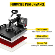 Charger l'image dans la visionneuse de galerie, Amocart 2In1 Heat Press Machine 38*38CM Multifunctional 360° Swing-Away Digital Sublimation Printer Transfer DIY T-shirt Cap