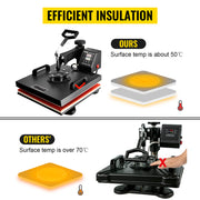 Charger l'image dans la visionneuse de galerie, Amocart 2In1 Heat Press Machine 38*38CM Multifunctional 360° Swing-Away Digital Sublimation Printer Transfer DIY T-shirt Cap