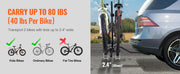 Bild in Galerie-Viewer laden, Amocart Hitch Mount Bike Rack, 2/4-Bike Platform Style 80/160/150 LBS Bike Rack Hitch Titling and Folding Bike Carrier for Car