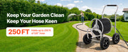 Bild in Galerie-Viewer laden, SucceBuy Hose Reel Cart 250ft Heavy Duty Garden Water Yard Planting w/ Basket Effortless Roll-up Versatile Application Steel