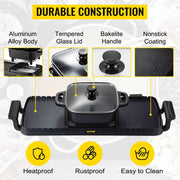 Charger l'image dans la visionneuse de galerie, Amocart 2in1 Electric BBQ Pan Grill Hot Pot Multifunction Home Portable Smokeless Nonstick Detachable Hot Pot Barbecue Plate