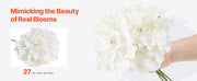 Load image into Gallery viewer, Amocart Artificial Flowers Real Looking White Silk Fake Hydrangea Bulk Faux Bridal Shower with Stem for DIY Wedding Bouquets