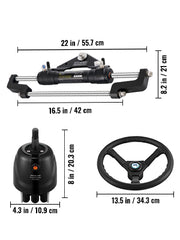 Bild in Galerie-Viewer laden, Amocart Hydraulic Boat Steering Kit 300HP Hydraulic Steering Kit Helm Pump/Cylinder/Wheel 18ft Hose Hydraulic Steering Seal Kit