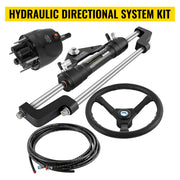 Bild in Galerie-Viewer laden, Amocart Hydraulic Boat Steering Kit 300HP Hydraulic Steering Kit Helm Pump/Cylinder/Wheel 18ft Hose Hydraulic Steering Seal Kit