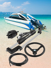 Bild in Galerie-Viewer laden, Amocart Hydraulic Boat Steering Kit 300HP Hydraulic Steering Kit Helm Pump/Cylinder/Wheel 18ft Hose Hydraulic Steering Seal Kit