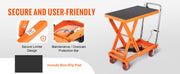 Charger l'image dans la visionneuse de galerie, Amocart 1100lbs Hydraulic Lift Table Cart Manual Single Scissor 35.4" Lifting Height with 4 Wheels for Handling Transport