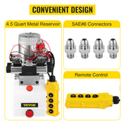 Charger l'image dans la visionneuse de galerie, Amocart 12V DC Double Acting Solenoid Hydraulic Power Pack Car Jack With 4.5L Tank Reservoir Dump Trailer Electric Lifting Tool