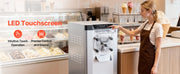 Load image into Gallery viewer, Amocart 2000/2400W Commercial Hard Ice Cream Machine with 6/10L 304 Stainless Steel Cylinder Auto Clean LED Panel for Snack Bar