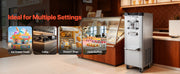 Load image into Gallery viewer, Amocart 2000/2400W Commercial Hard Ice Cream Machine with 6/10L 304 Stainless Steel Cylinder Auto Clean LED Panel for Snack Bar