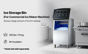 Charger l'image dans la visionneuse de galerie, Amocart 250LBS Commercial Ice Maker with Storage Bin Ice Bin Stainless Steel Ice Maker Machine with Filter for Home Bar Hotel