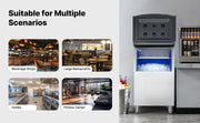 Charger l'image dans la visionneuse de galerie, Amocart 250LBS Commercial Ice Maker with Storage Bin Ice Bin Stainless Steel Ice Maker Machine with Filter for Home Bar Hotel