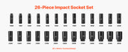 Bild in Galerie-Viewer laden, Amocart 26/65PCs US Plus Drive Impact Socket Set Deep Standard Socket Set SAE Metric 6 Point CR-V Cr-Mo Alloy Steel Auto Repair