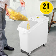 Bild in Galerie-Viewer laden, Amocart 80L Rice Kitchen Container Ingredient Storage Bin with Wheel & Scoop PP+PC for Home Storing Rice Flour Corn Soybeans