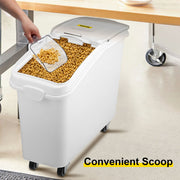 Bild in Galerie-Viewer laden, Amocart 80L Rice Kitchen Container Ingredient Storage Bin with Wheel & Scoop PP+PC for Home Storing Rice Flour Corn Soybeans