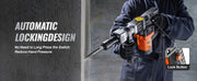 Bild in Galerie-Viewer laden, Amocart 1400W Demolition Jack Hammer Electric Jackhammer Heavy Duty 2900 BPM Concrete Breaker 2pcs Chisels Bits Chipping