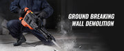 Charger l'image dans la visionneuse de galerie, Amocart Demolition Jack Hammer 3500W Concrete Breaker 2pcs Chisel Gloves for Trenching 1900 BPM Heavy Duty Electric Jack Hammer