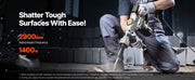 Charger l'image dans la visionneuse de galerie, Amocart Electric Heavy Demolition Jack Hammer 1400W 2pcs Chisels Bits Chipping with Case 2900 BPM Concrete Breaker Gloves Black
